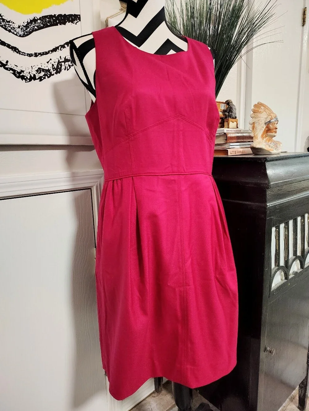 NWT J.Crew Wool Fuchsia Sleeveless Fit & Flare Dress Women's 14 Coquettegirl NEW